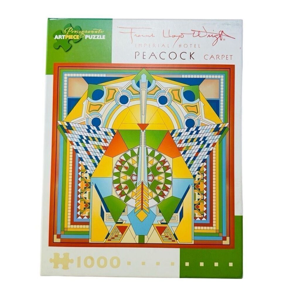 Frank Lloyd Wright Peacock Carpet Jigsaw Puzzle Imperial Hotel 1000 Pcs New Open